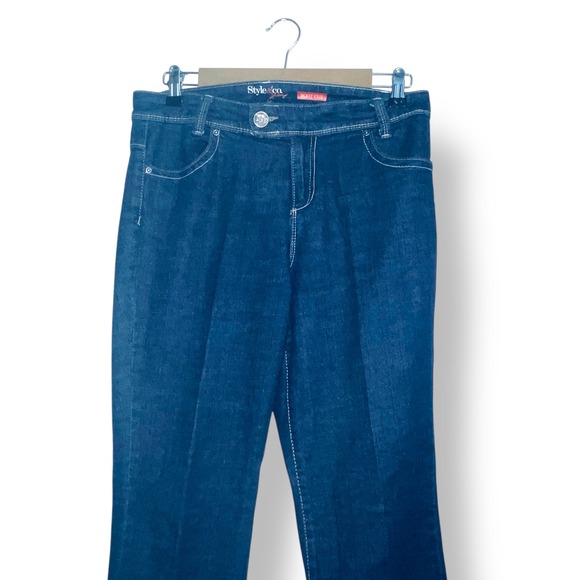 Style & Co. Women's Bootcut Jeans Dark Wash Denim Embellished Pockets Size 6 - Picture 2 of 10